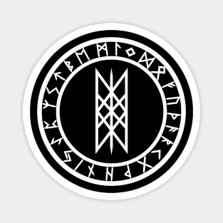 Web of Wyrd /// Rune Circle White Magnet