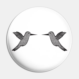 Hummingbirds in Love - cute and fun bird design - on white Pin
