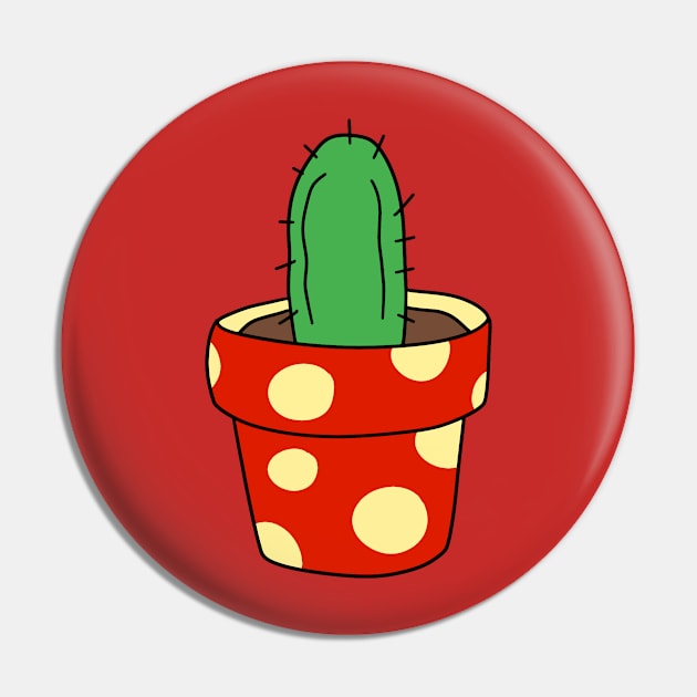 Cactus in Spotted Pot Pin by saradaboru