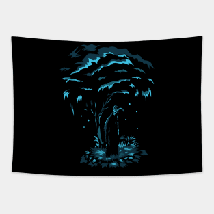 Dark Creature Lurking In the Woods Tapestry