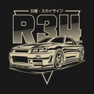 Skyline GTR R34 (Retro Yellow) T-Shirt