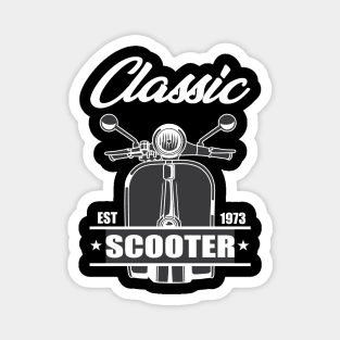 CLASSIC SCOOTER BLACK AND WHITE Magnet