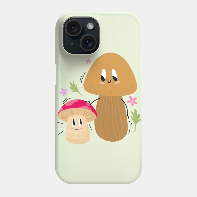 Cute Mushrooms Family Design Phone Case by BrightLightArts