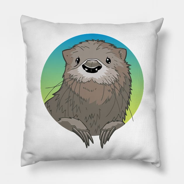 Cute Otter Pillow by LeCouleur