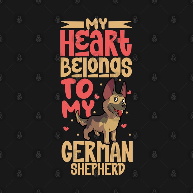 My heart belongs to my German Shepherd by Modern Medieval Design