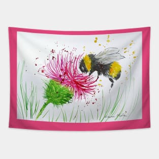 Bumble bee and Thistle Tapestry