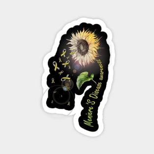 Menieres Disease Awareness Sunflower Magnet