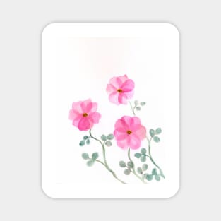 Pink blossom floral botanical watercolor Magnet