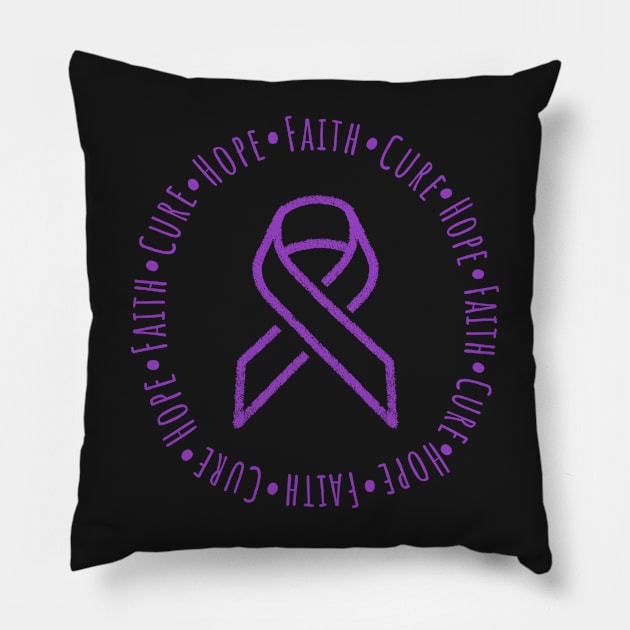 Hope Faith Cure IBD Awareness Pillow by CaitlynConnor