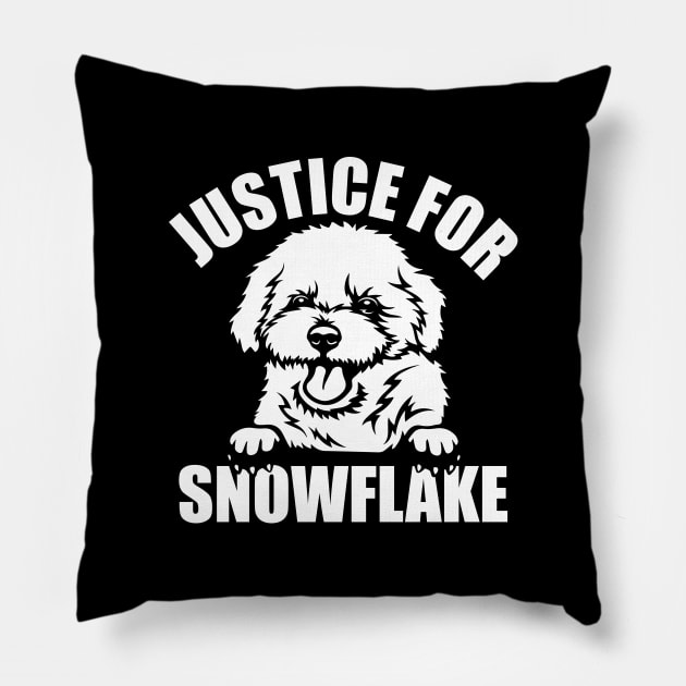 Justice For Ted Cruz's Poodle Snowflake Pillow by GiftTrend