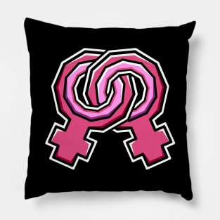 Gay Pride Gender Symbol - Pink Homosexual Female - Lesbian LGBT Sexuality - Gay Pillow