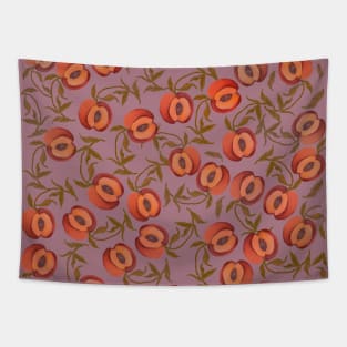 Pattern watercolor peaches, vintage art Tapestry