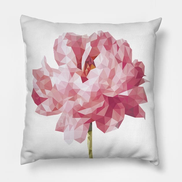 Peony flower Pillow by ArctiumStudio