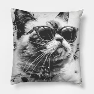 Purrfectly Studious: A Cat with Class Pillow