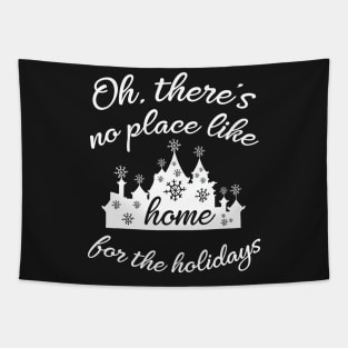 Castle Home for the Holidays in white - Tapestry