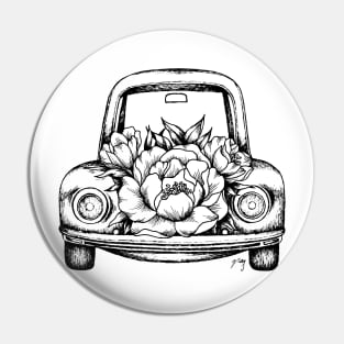 Floral Vintage Car I Pin