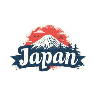 japan fuji san - minimalist mount fuji silhouette with japan text T-Shirt