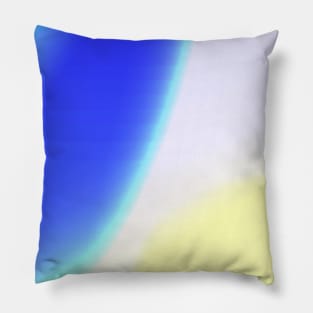 blue white yellow abstract art Pillow