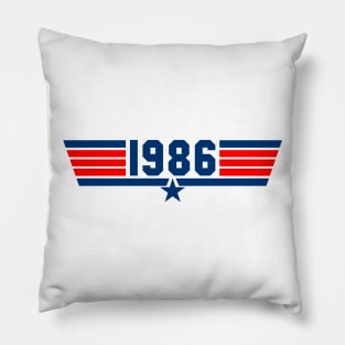 1986 Fighter Jet (White) Pillow