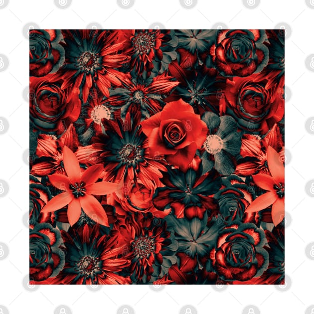 Dazzling Flowers - Red Passion - Enchanted Flowers by Juka