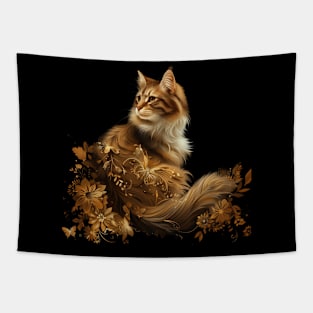 Cottagecore Aesthetic Cat Fields Tapestry