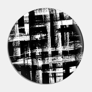 Artist Brush Rough Strokes Weave Pattern Minimal Black and White Art Pin