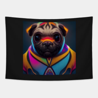 psychedelic pug 04 Tapestry