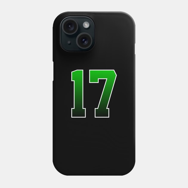 Green Number 17 Phone Case by Ericokore