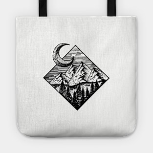 Nature at half moon night Tote