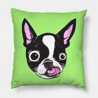 Boston Terrier Face Pillow