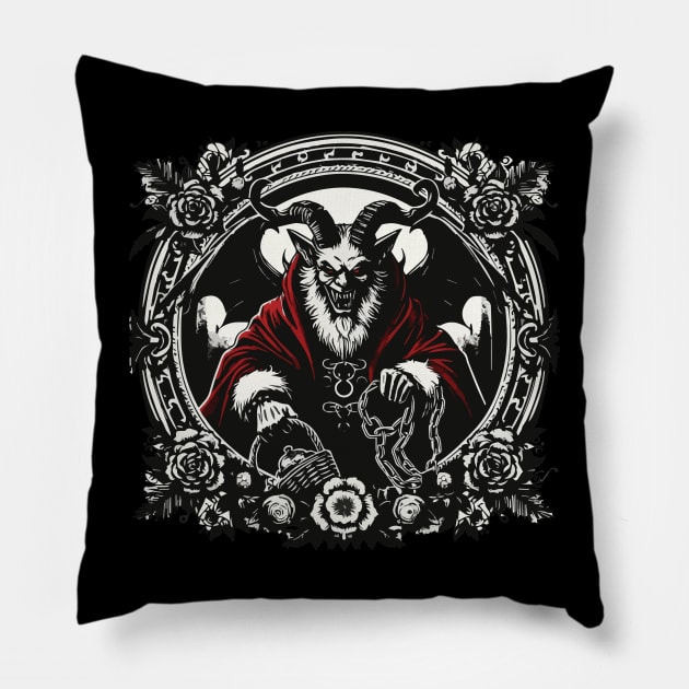 Krampus Christmas Pillow by Heartsake