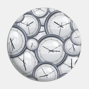 Silver Clocks Passing Time #2 Pin