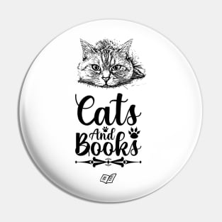 Cats & Books Pin