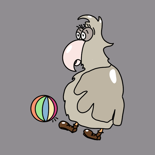 funny bird playing beach ball, for smile by VikingArt