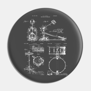 Drum Set Vintage Patent Prints Pin