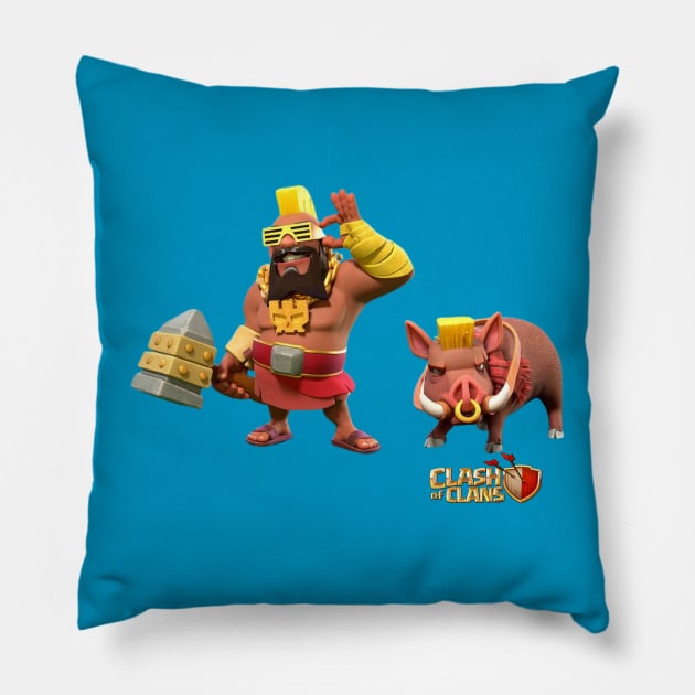 Super Hog Rider - Clash of Clans Pillow by RW Designs