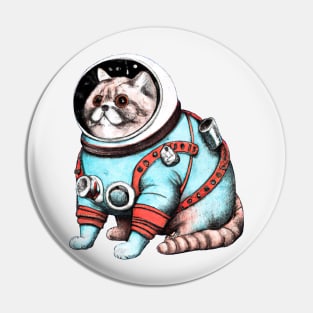 Fat Cat Astronaut (big breath) Pin