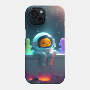 Spacewalking in the Tub - Cosmic Cuties #6 Phone Case