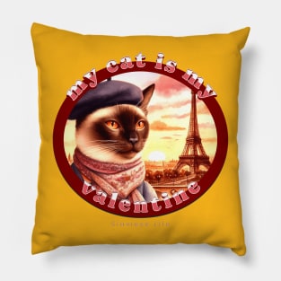 My Cat Is My Valentine Siamese Life 24Z Pillow