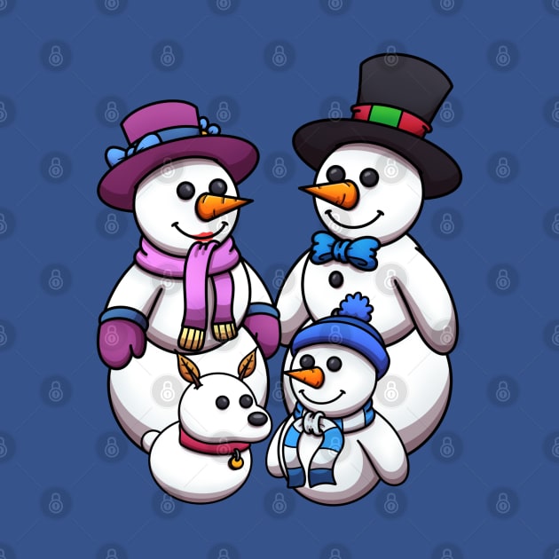 Happy Cartoon Snowman Family by TheMaskedTooner