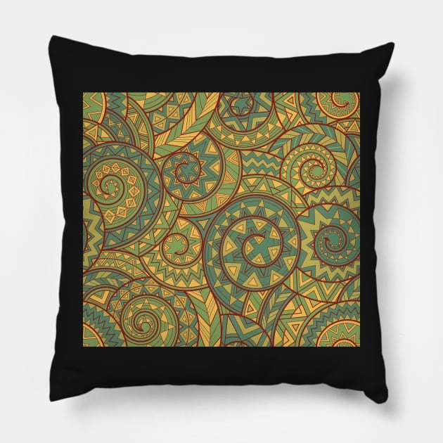 Selva. Tribal seamless pattern Pillow by natasedyakina