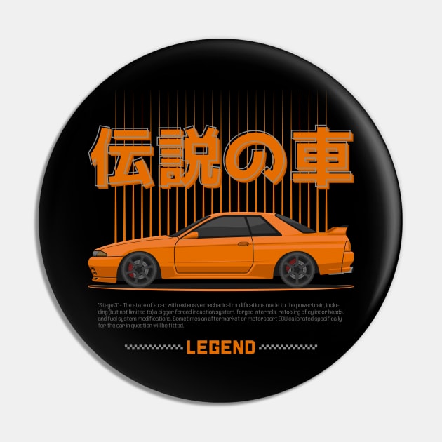 JDM Legend Orange Skyline GTR R32 Pin by GoldenTuners