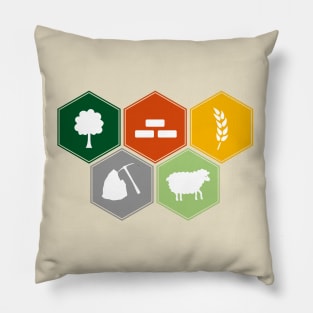 Catan resources Pillow