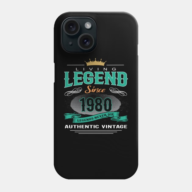 Birthday - Living Legend Since 1980 Phone Case by Hariolf´s Mega Store