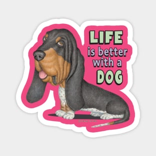 Cute Funny  Basset Hound Tri Color hound Magnet