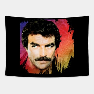 Tom Selleck-Retro 80s Aesthetic Design Tapestry