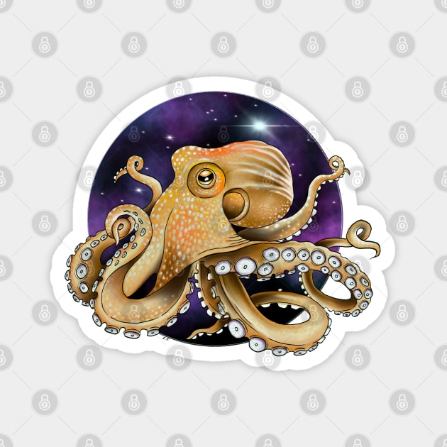 Octopus Galaxy Nebulae Stars Art Magnet by Seven Sirens Studios