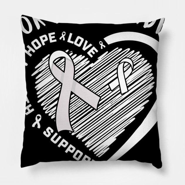 I Wear White For My Grandpa Lung Cancer Pillow by thuylinh8