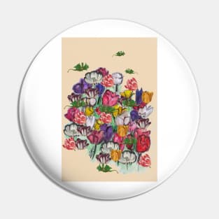 Fantasy Tulips And Dragons Pin