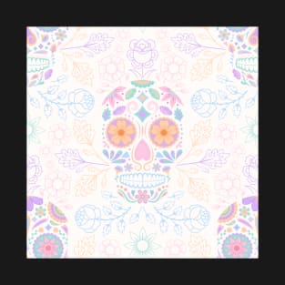 Pastel Sugar Skulls to Celebrate Day of the Dead T-Shirt